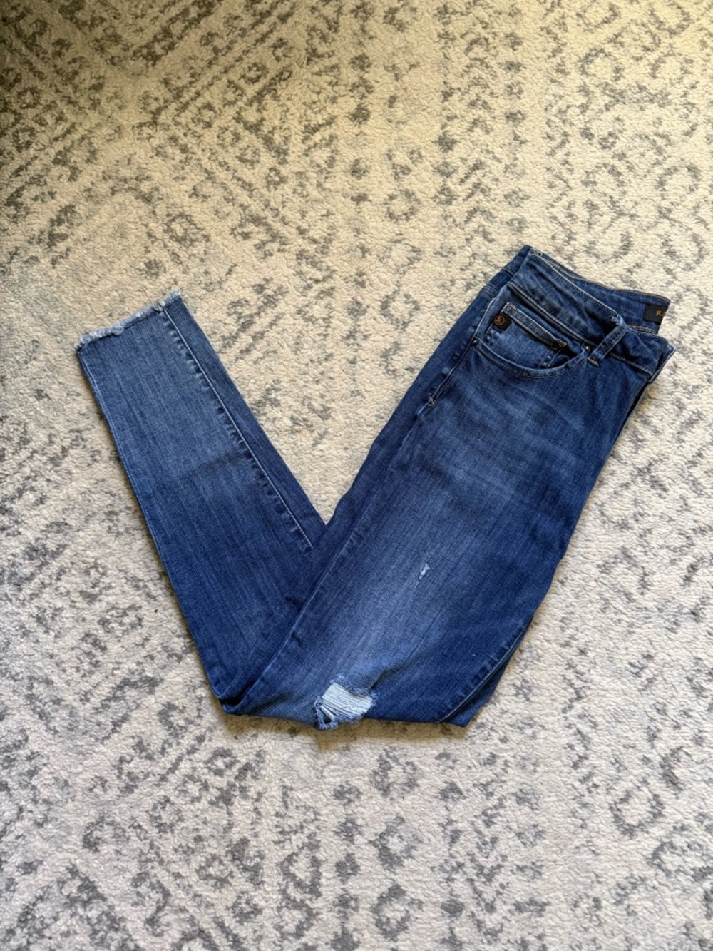 RISEN high rise skinny Jeans with Subtle Distress